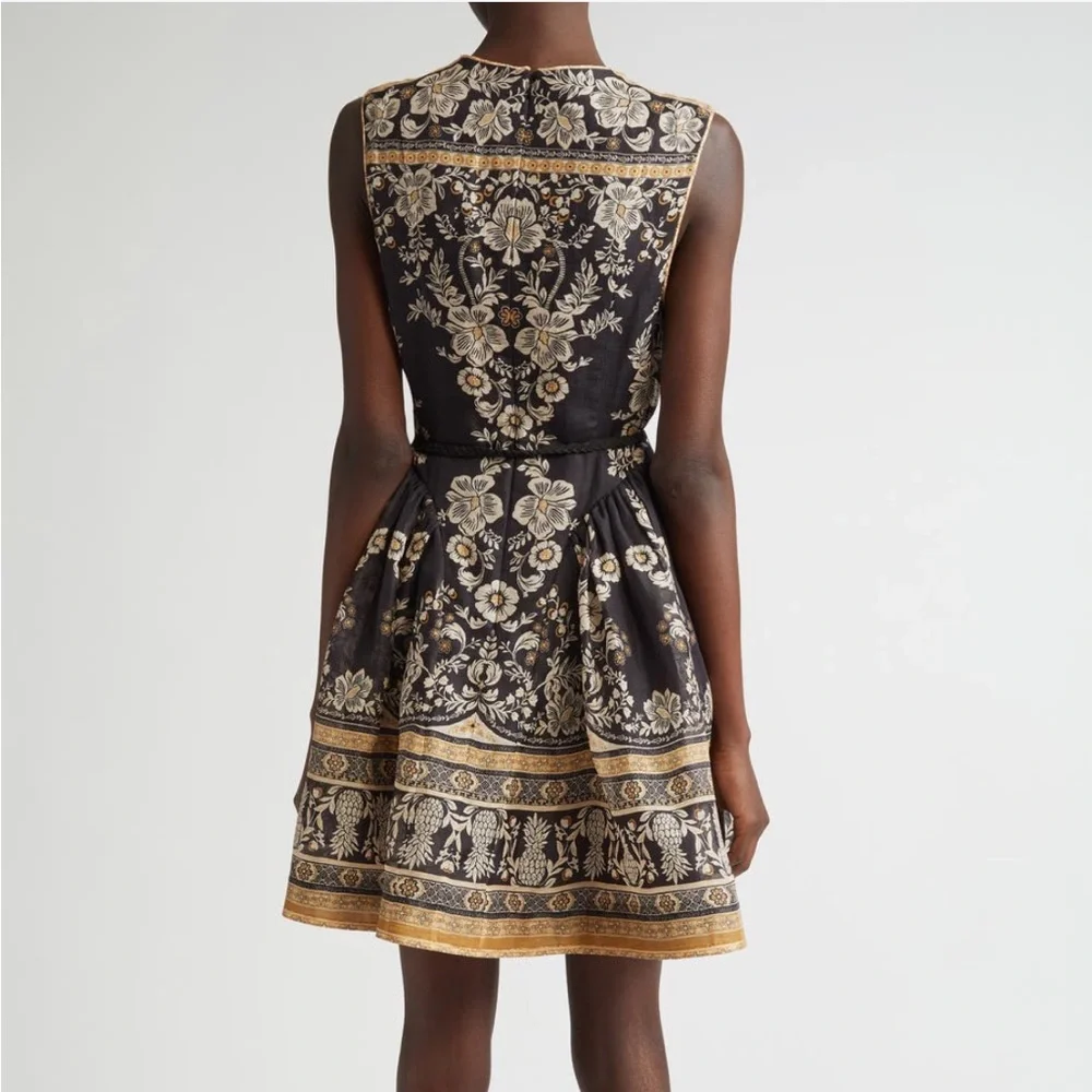 Zimmermann belted floral-print linen and silk-blend organza mini dress Size 0 - Picture 5 of 8